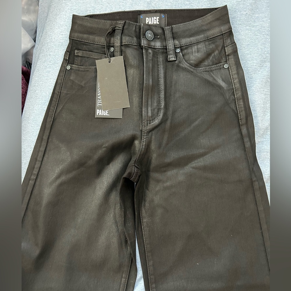 PAIGE Anessa Black Fog Luxe Coating Jeans - Picture 10 of 13